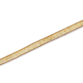 Beaded Chain Geometric Diamond Resin Rhinestone Iron On Trim Gold SV581442 1