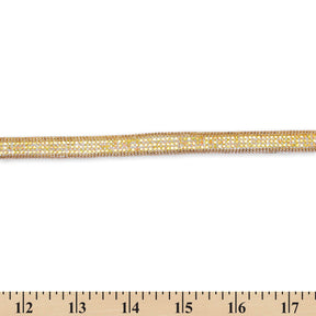 Beaded Chain Geometric Diamond Resin Rhinestone Iron On Trim Gold SV581442 3