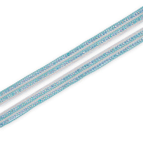Multi Chain Geometric Diamond Resin Rhinestone Iron On Trim SV581444 Turquoise 2