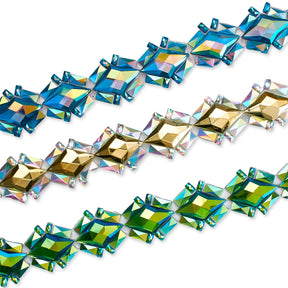 Lozenge Resin Rhinestone Iron On Trim Group