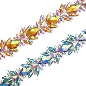 Icy Resin Rhinestone Iron On Trim Group