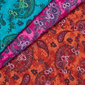 Paisley Printed Cotton Flannel Fabric Group