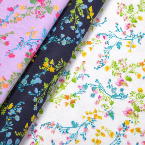 Floral Vine Printed Cotton Flannel Fabric Group
