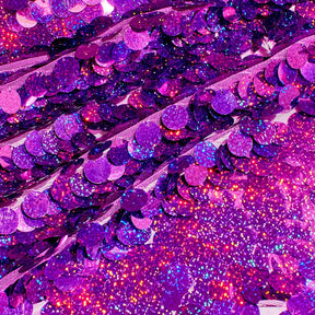 Paillette Circle Sequins On Mesh Fabric SV582531 Holographic Fuchsia Image A4