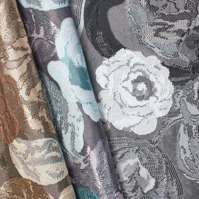 Garden Bloom Floral Extra Wide Metallic Upholstery Jacquard Fabric Group