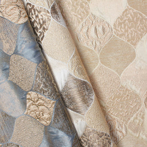 Ornamental Extra Wide Metallic Upholstery Jacquard Fabric Group