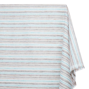 Multi Stripe Polyester Cotton Linen Look Fabric SV580928 Brown 1
