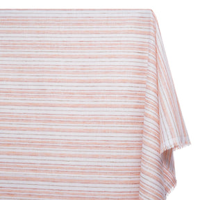 Multi Stripe Polyester Cotton Linen Look Fabric SV580927 Orange 1