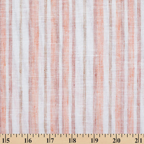 Multi Stripe Polyester Cotton Linen Look Fabric SV580927 Orange 3