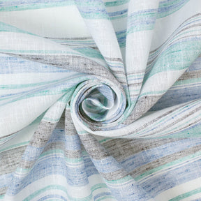 Multi Stripe Polyester Cotton Linen Look Fabric SV580926 Royal Blue 2