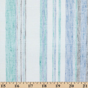 Multi Stripe Polyester Cotton Linen Look Fabric SV580926 Royal Blue 3
