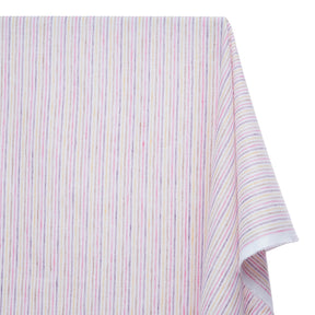 Multi Stripe Polyester Cotton Linen Look Fabric SV580929 Yellow / Red 1