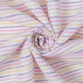 Multi Stripe Polyester Cotton Linen Look Fabric SV580929 Yellow / Red 2