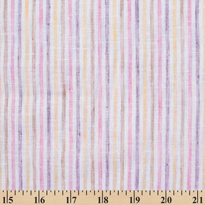 Multi Stripe Polyester Cotton Linen Look Fabric SV580929 Yellow / Red 3