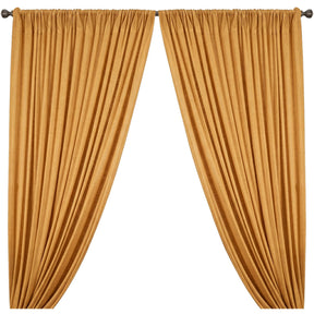 Yorkshire Natural Linen Rod Pocket Curtains Gold Image 1