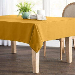 Polyester Poplin Rectangular Table Cloth Covers (60 Inch) Gold Image 1