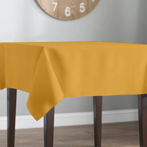 Polyester Poplin Rectangular Table Cloth Covers (60 Inch) Gold Image 2