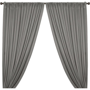 Polyester Poplin Rod Pocket Curtains (60 Inch) Grey Image 1