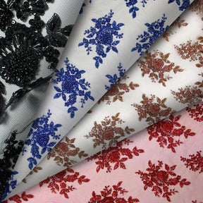 Dahlia Beaded Bridal Lace Fabric Group