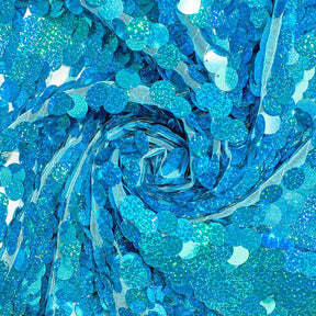Paillette Circle Sequins On Mesh Fabric SV582258 Holographic Turquoise Image A2