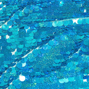 Paillette Circle Sequins On Mesh Fabric SV582258 Holographic Turquoise Image A4