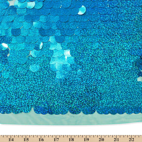 Paillette Circle Sequins On Mesh Fabric SV582258 Holographic Turquoise Image A9