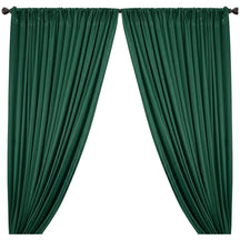 Polyester Interlock Knit Lining Rod Pocket Curtains Hunter Green Image  1