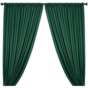 Polyester Interlock Knit Lining Rod Pocket Curtains Hunter Green Image  1
