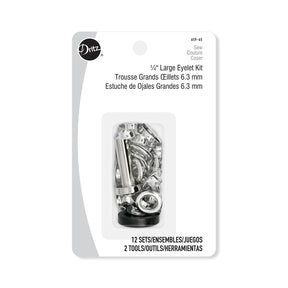 Dritz 1 4 Inch 6Mm Large 12 Set Eyelet And Tool Kit SV582351 Silver 1