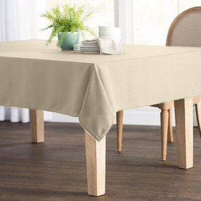 Polyester Poplin Rectangular Table Cloth Covers (60 Inch) Ivory Image 1