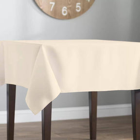 Polyester Poplin Rectangular Table Cloth Covers (60 Inch) Ivory Image 2