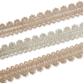 1 Inch Floral Striped Corded Sequin Mesh Trim Group