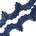 Swirly Flower Corded Sequin Embroidery On 3 & 1/2 Inch Scalloped Mesh Lace Trim SV582866 Navy Blue Image A4