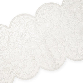 Floral Sequin Embroidery On 8 Inch Corded Mesh Lace Trim Fabric SV582868 White Image A4