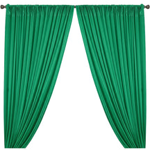 Yorkshire Natural Linen Rod Pocket Curtains Kelly Green Image 1