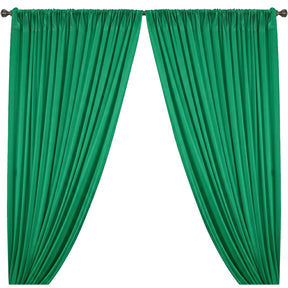 Yorkshire Natural Linen Rod Pocket Curtains Kelly Green Image 1