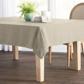Polyester Poplin Rectangular Table Cloth Covers (60 Inch) Khaki Image 1