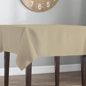 Polyester Poplin Rectangular Table Cloth Covers (60 Inch) Khaki Image 2