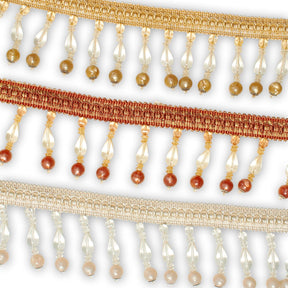 Large Teardrop Beaded Rhinestone Tassel Fringe Trim Group
