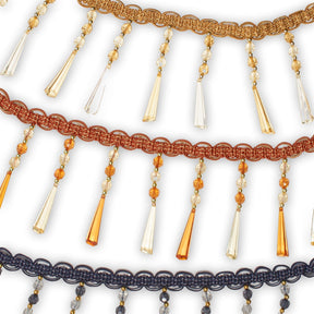 Tapered Baguette Rhinestone Tassel Fringe Trim Group