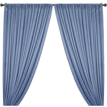Yorkshire Natural Linen Rod Pocket Curtains Light Blue Image 1