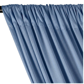 Yorkshire Natural Linen Rod Pocket Curtains Light Blue Image 2