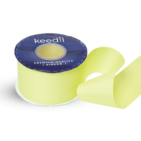 Keedil Grosgrain Ribbon Solid 2 25 Inch SV570847 Light Yellow 1