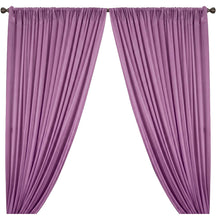 Yorkshire Natural Linen Rod Pocket Curtains Lilac Image 1