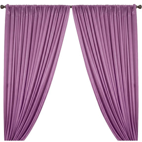 Yorkshire Natural Linen Rod Pocket Curtains Lilac Image 1