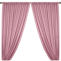 Yorkshire Natural Linen Rod Pocket Curtains Mauve Image 1