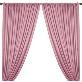 Yorkshire Natural Linen Rod Pocket Curtains Mauve Image 1