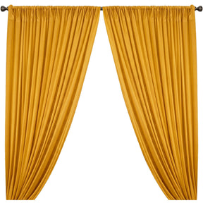 Yorkshire Natural Linen Rod Pocket Curtains Mustard Image 1