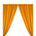 Polyester Poplin Rod Pocket Curtains (60 Inch) Mustard Image 1