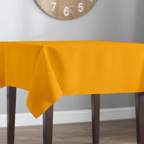 Polyester Poplin Rectangular Table Cloth Covers (60 Inch) Mustard Image 2